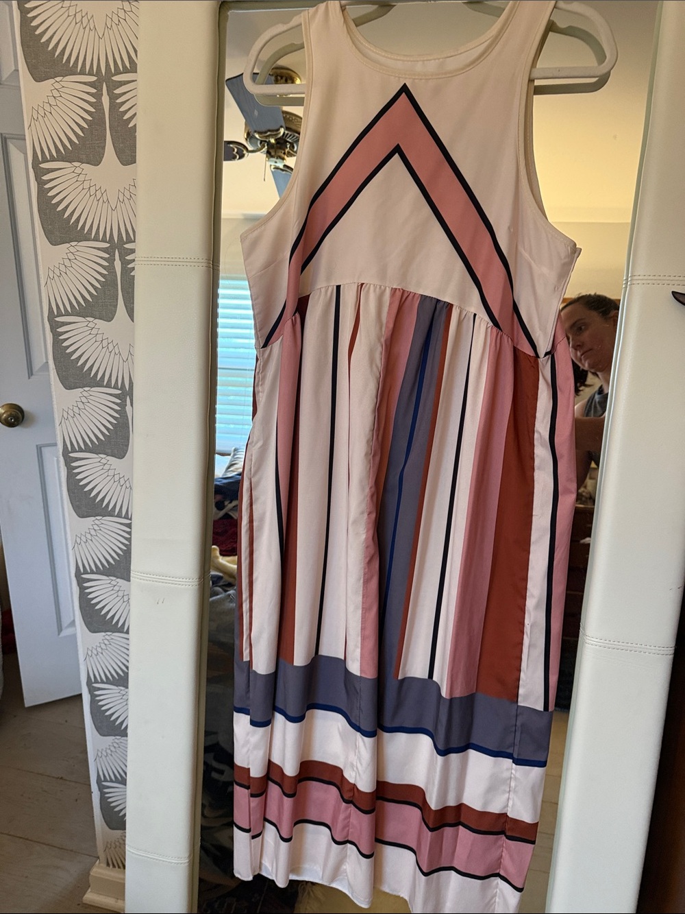 Sleeveless Pink Striped Maxi Dress